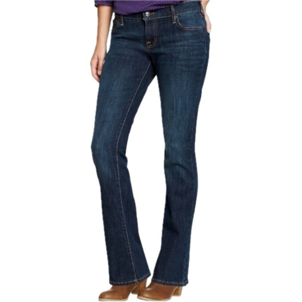 Women's Dark Blue Bootcut Jeans - Classic Denim